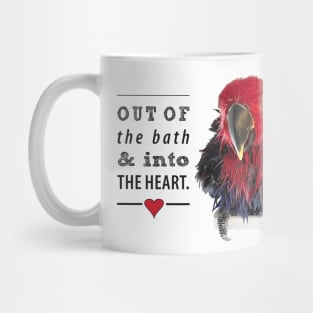 Wet bird- black type Mug